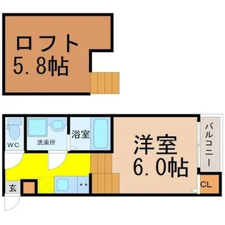 ユースター川名【105号室】の間取り