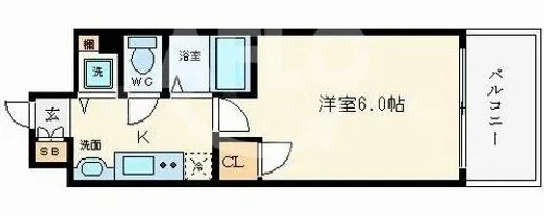 プレサンス難波元町【8階】の間取り