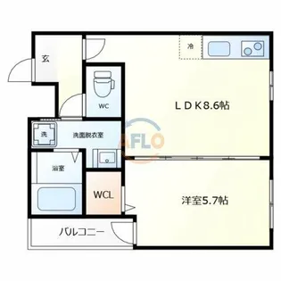 フジパレス住吉遠里小野V番館【1階】の間取り