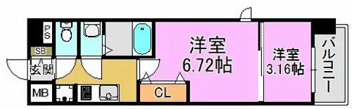 AELL OSAKA EAST【5階】の間取り