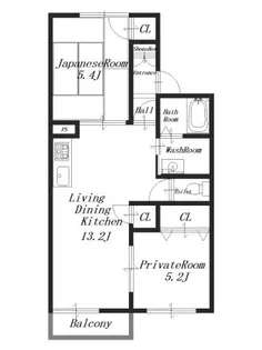 レルム・カミニートD【1階】の間取り