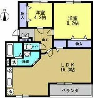 キャッスルエイト【1階】の間取り