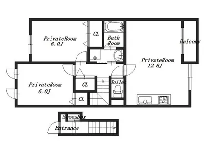 ランドマーク桜井Ⅱ【2階】の間取り