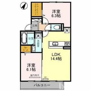 クイール北春日丘【2階】の間取り