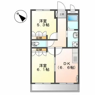 サンビレッジ翔Ⅱ【1階】の間取り