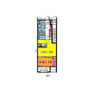 ラシュレH・S【107号室】の間取り