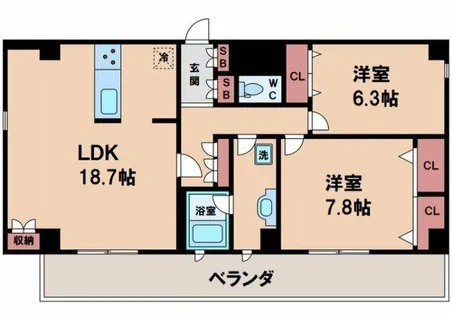 SERENDIPITY上本町【9階】の間取り