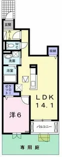 ピュアウエスト【1階】の間取り