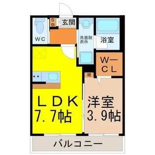 ジュネス幸心【2階】の間取り