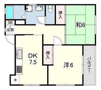 サンハイツ1【2階】の間取り