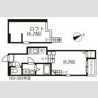 ハーモニーテラス川名町Ⅱ【2階】の間取り