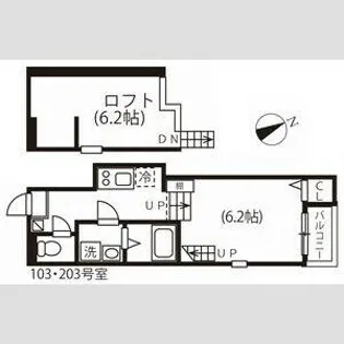 ハーモニーテラス川名町Ⅱ【2階】の間取り