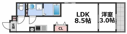 S-MOVE大阪鶴見【1階】の間取り