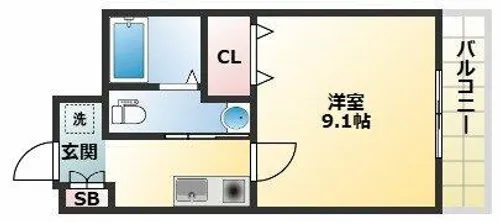 CASSIA天王寺東【8階】の間取り