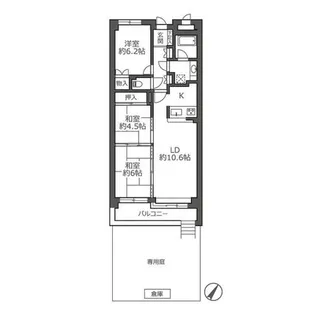 パーク・ノヴァ大濠【103号室】の間取り
