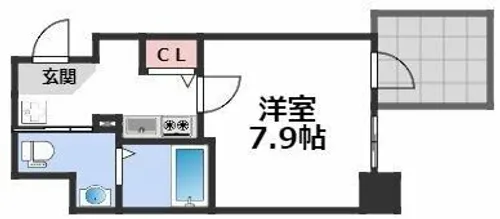 エグゼ難波南Ⅵ【5階】の間取り