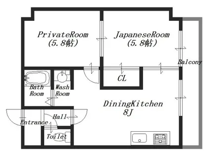 グランドール桜井【5階】の間取り