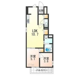 セジュール嵯峨鳥居本【1階】の間取り