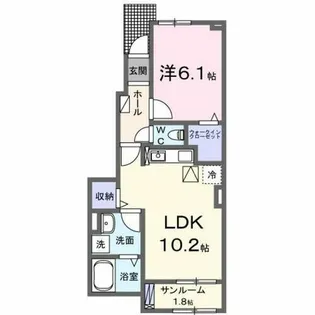 フォンテーヌ【1階】の間取り