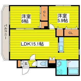 ノースコート23【3階】の間取り