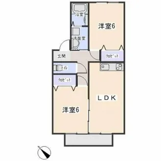 エバーグリーン(福岡町)【203号室】の間取り