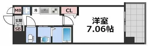 Luxe大阪城南【3階】の間取り