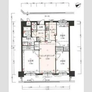 ロワイヤル田寺弐番館【8階】の間取り
