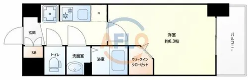 ファステート江坂ランウェイ【8階】の間取り