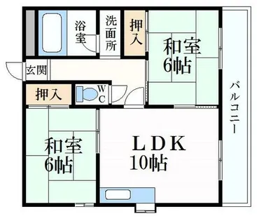 和興花影ハイツ【4階】の間取り