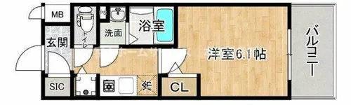 エスリード大阪平野プライム【208号室】の間取り