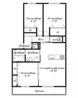Casa blanca【2階】の間取り