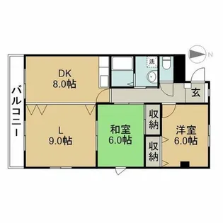 ベルヴュー【1C号室】の間取り