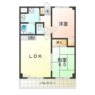 サンライズ三国ヶ丘【4階】の間取り