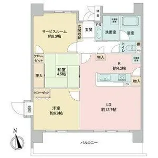 スクエア名古屋港【3階】の間取り