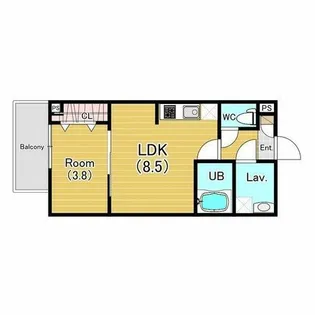 ジーメゾン名南泉楽【1階】の間取り