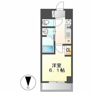 エステムコート名古屋新栄Ⅲグローリィ【1303号室】の間取り