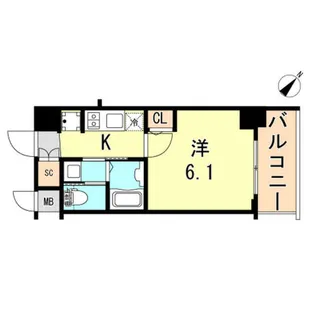 エステムコート神戸元町2リザーヴ【2階】の間取り