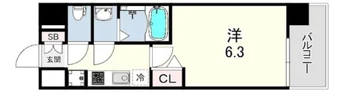 プレサンス尼崎アルモナ【7階】の間取り