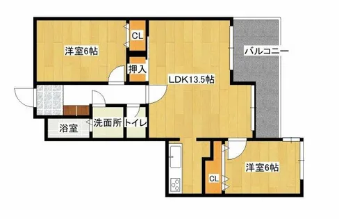 エステートマンション西公園【8階】の間取り