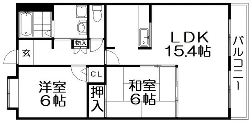 ベレーザ香里園【2階】の間取り