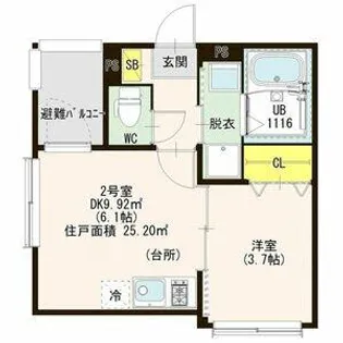 ハーモニーテラス八田Ⅲ【1階】の間取り