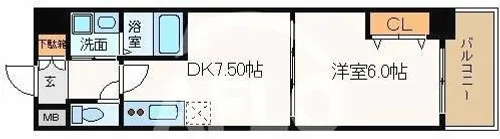 ジューム南船場【5階】の間取り