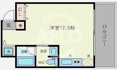 1Rの間取り画像
