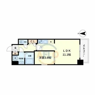 1LDKの間取り画像