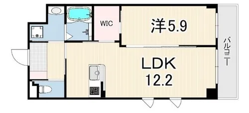 レアグランツ東難波 1【2階】の間取り