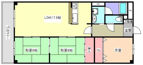 オリーブ高松南【310号室】の間取り