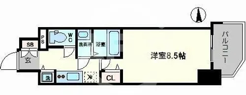 プレサンス本町エクストラ【9階】の間取り