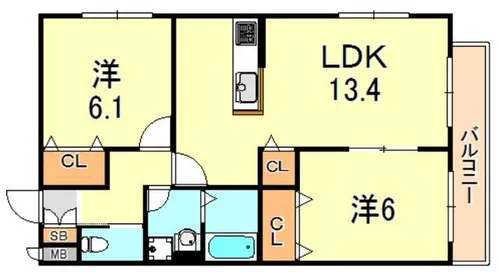 へーベルマンション大久保2【1階】の間取り
