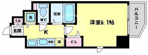プレサンス堺筋本町フィリア【3階】の間取り