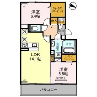 メゾンゆずりは【1階】の間取り